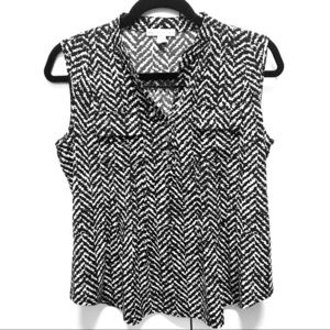 💝 Black & White Sleeveless top - M